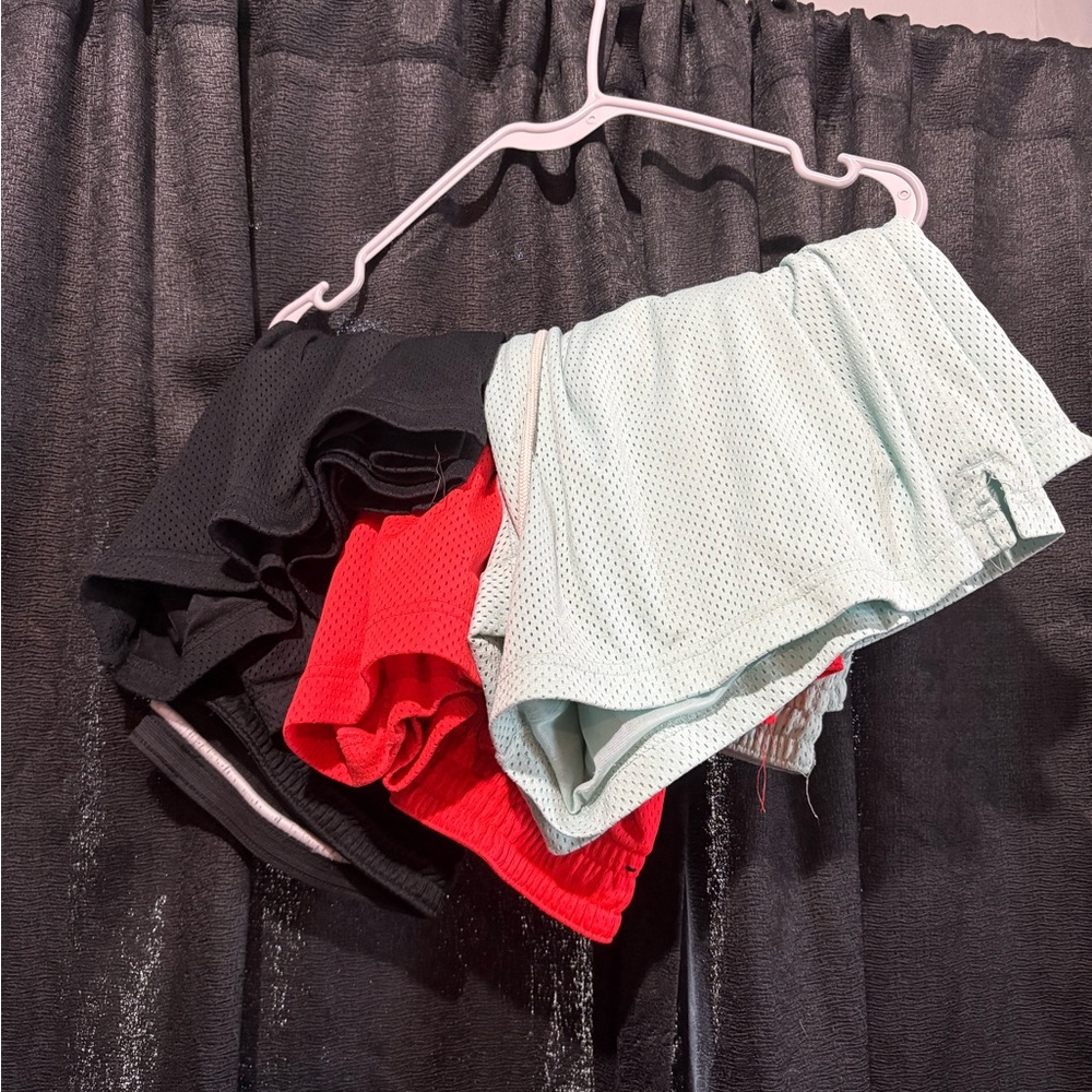 Nike Women's Athletic Shorts - Black, Red, Light Green
